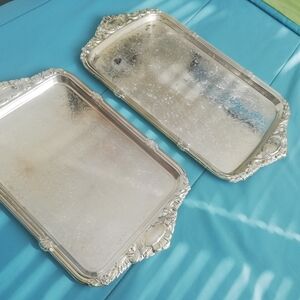 Gorgeous Silver-plated Serving Trays (2)
